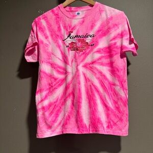 Pink Jamaica One Love 1962 Girls Graphic Tie Dye T-Shirt Size Large 14-16